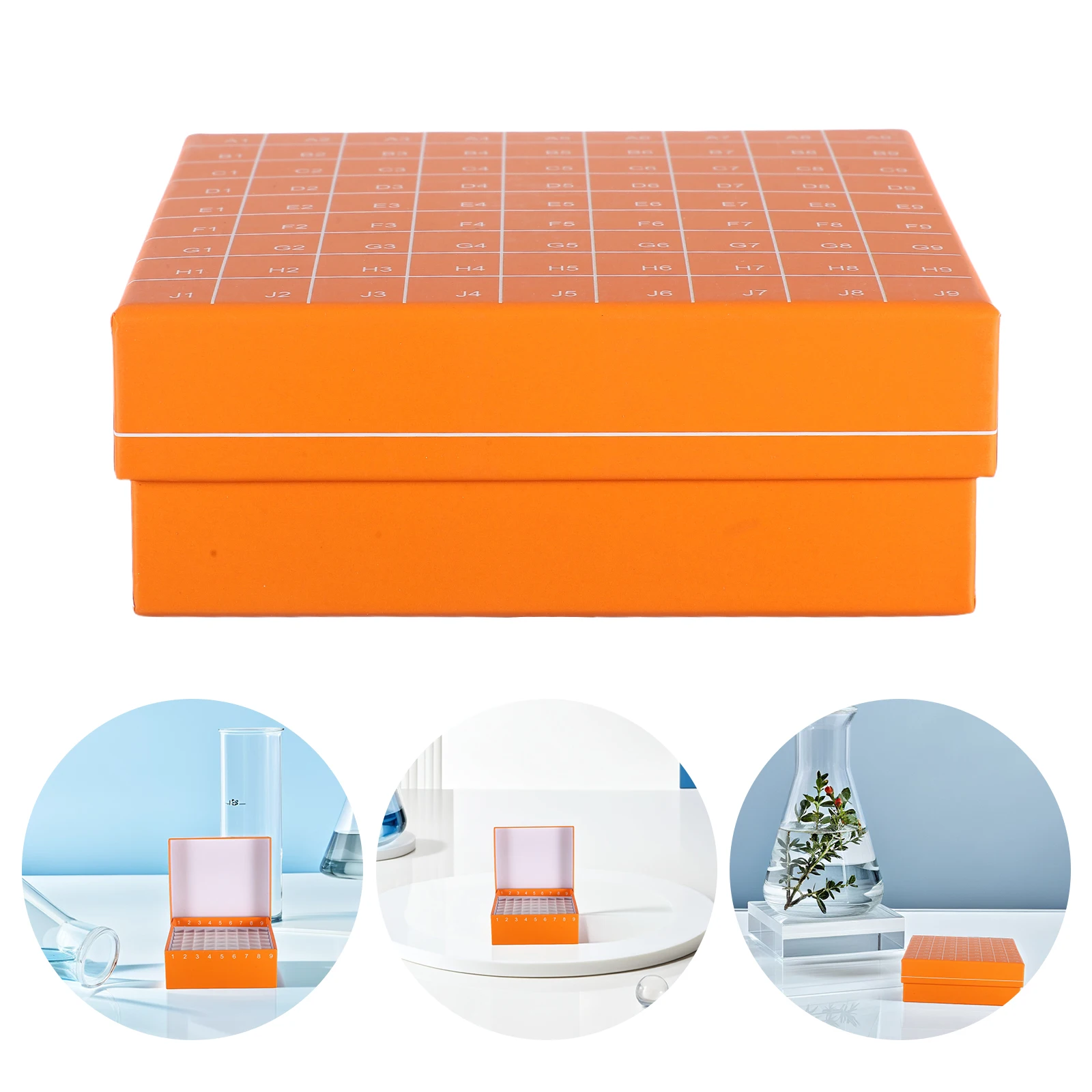 Flip Top 100X200 Test Tube Freezing Storage Box Cryogenic Sample Container Lab Tube Holder Paper Pp Material