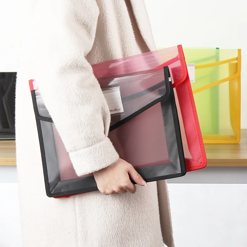 Sac de Rangement Étanche pour Documents A4, en PVC, avec lèvent, Enveloppe en Poudres, Portefeuille