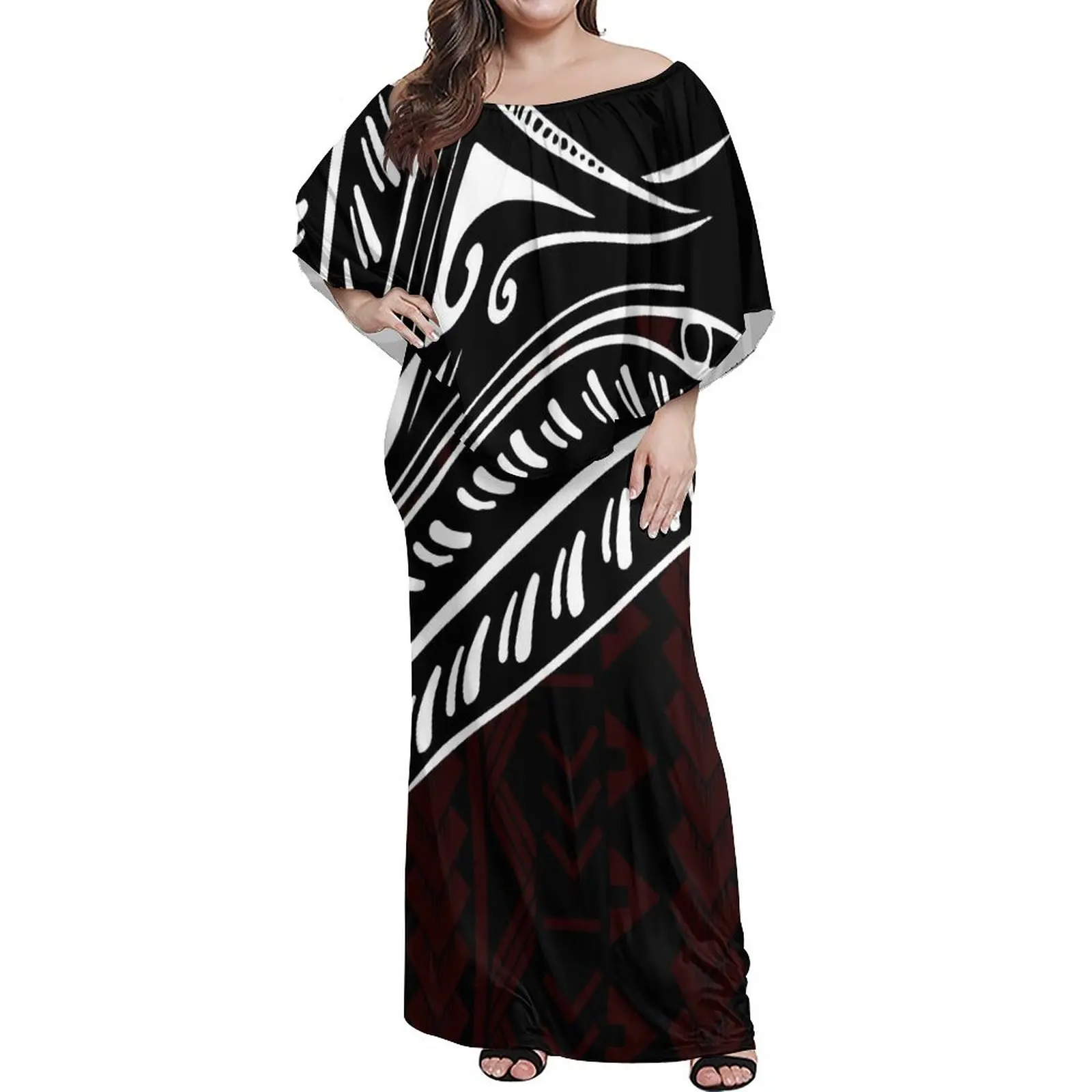 

Island Dress Polynesian Low Price Custom On Demand Top Quality Samoan Puletasi New Arrivals Stretch Big People Dresses