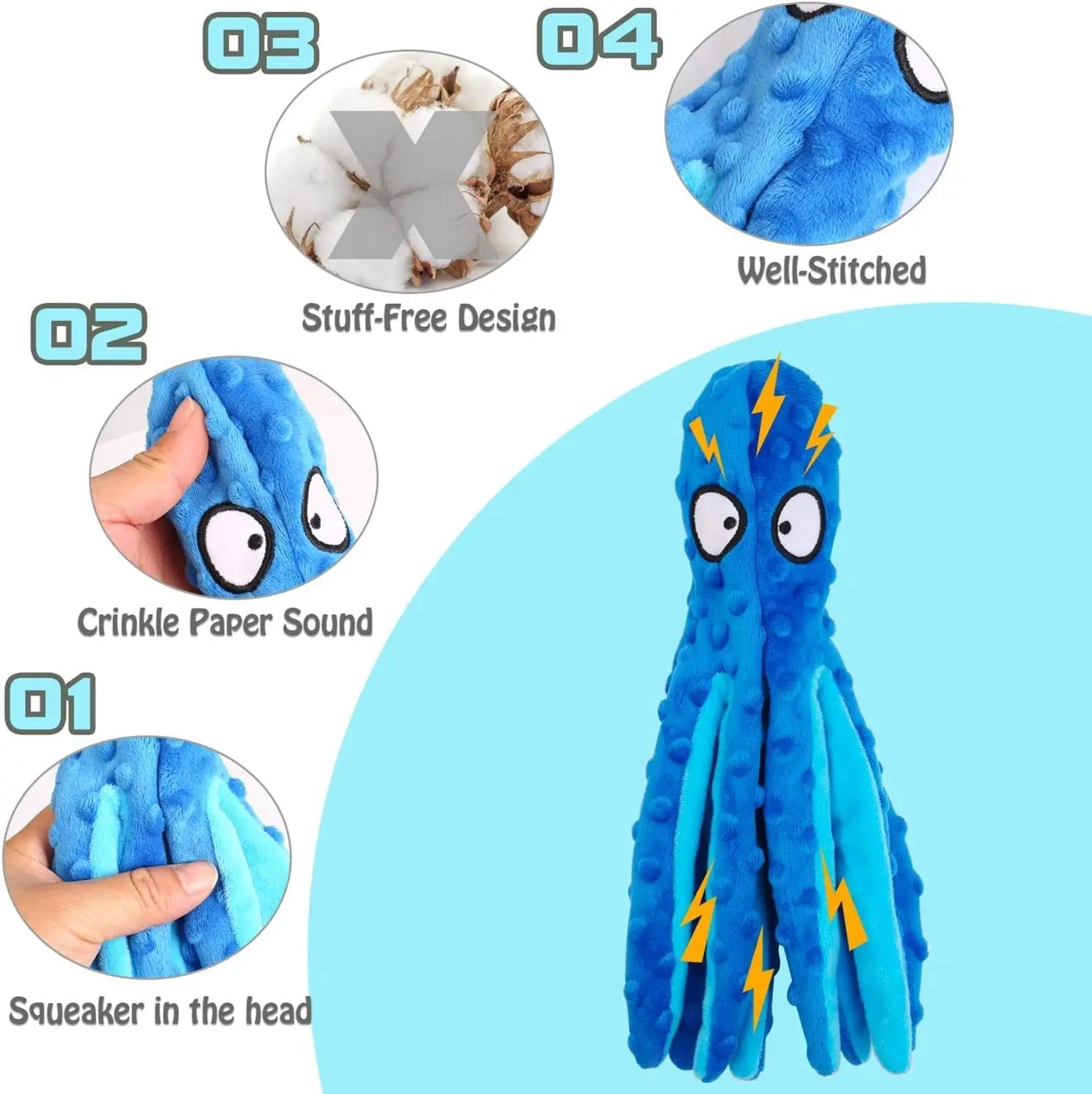 لعبة كلب صار الأخطبوط مضحك الحيوانات الأليفة لعبة مضغ تفاعلية للكلاب الصغيرة الكبيرة لا حشو ذكي لدغة المقاومة منتجات الحيوانات الأليفة #3