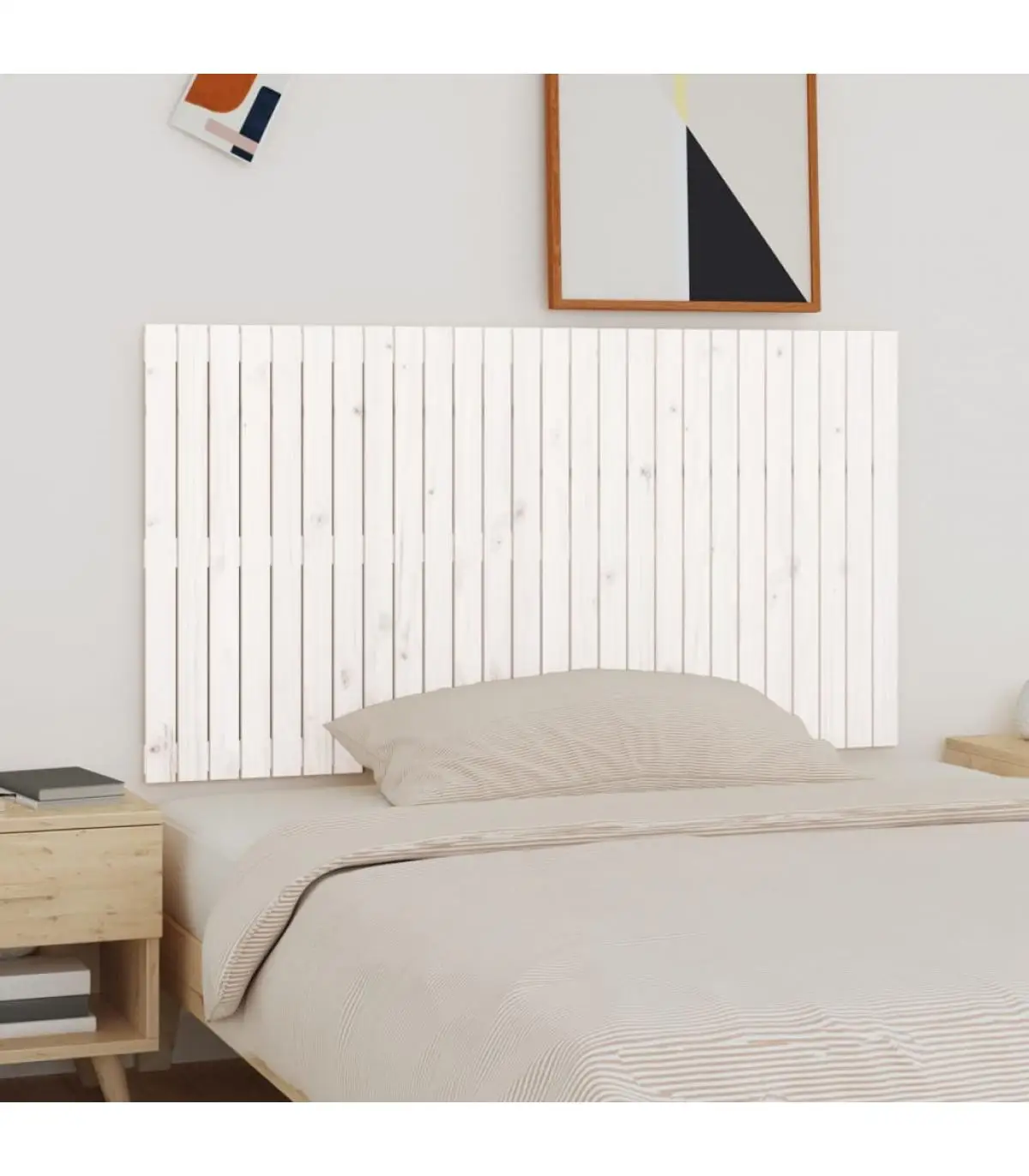 Headboards and Feet Bed Headboard Wall Solid Wood Pine White 166x3x90 cm