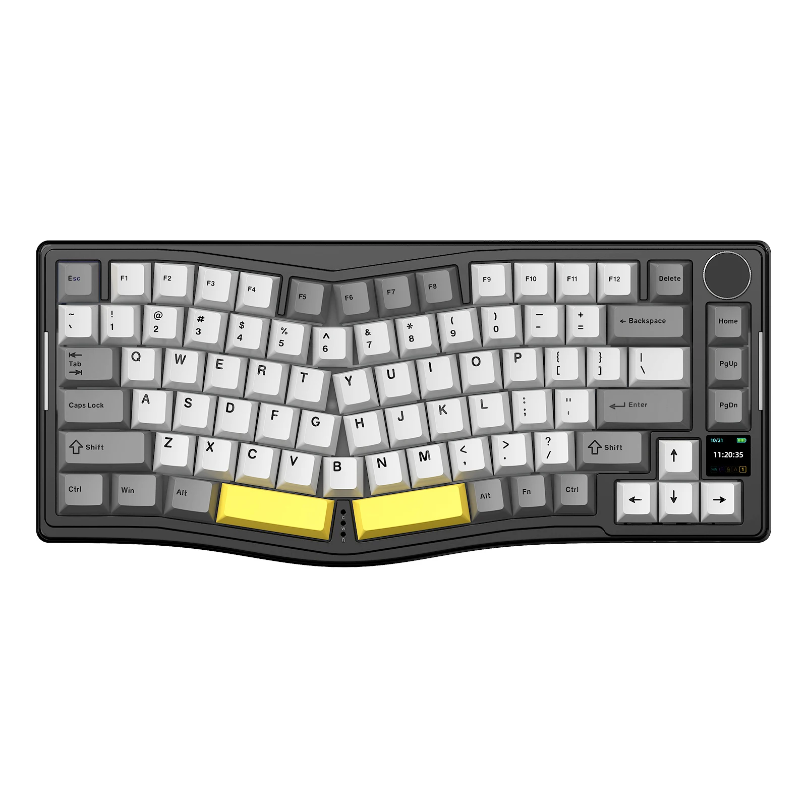 AJAZZ AKS075 82-Key Alice-Layout Hot-Swap Wireless BT5.1/2.4GHz/USB-C Wired Gasket Mechanical Keyboard with 0.85-inch TFT Screen