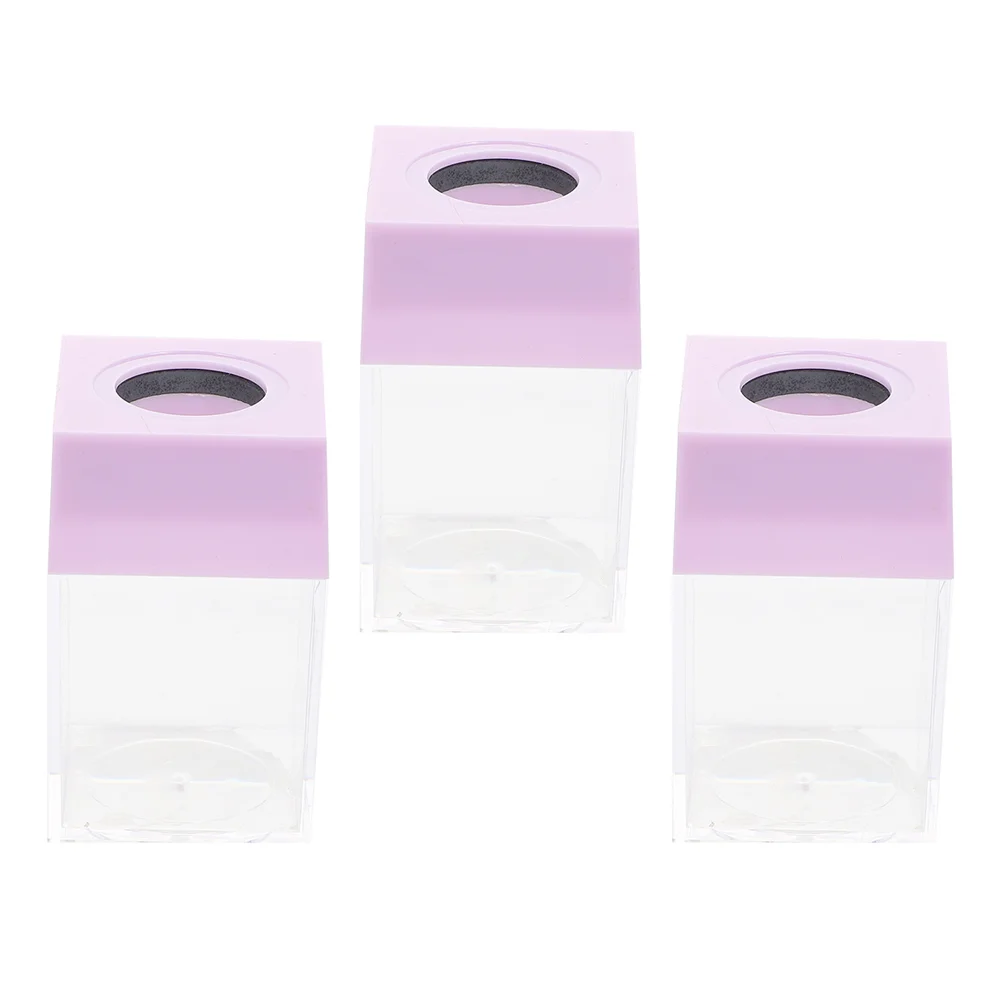 3 Pcs Paper Clip Storage Bucket Paperclip Holder Organizer Clear Case Office Container Magnetic Small