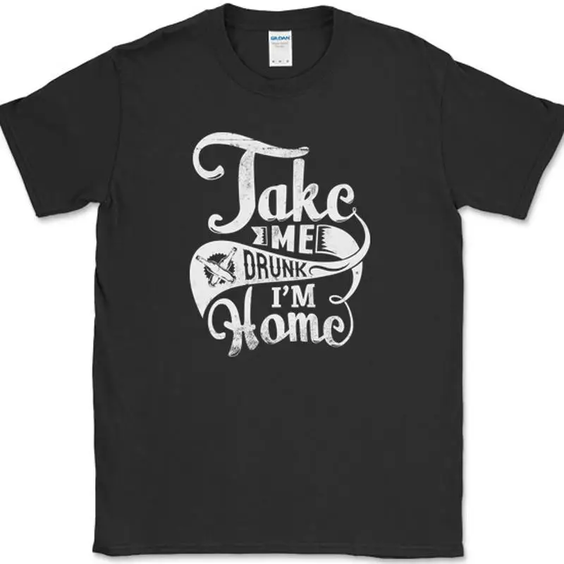 

Футболка Take Me Drunk Im Home, забавная барная вечеринка с юмором, новинка, хлопковая футболка