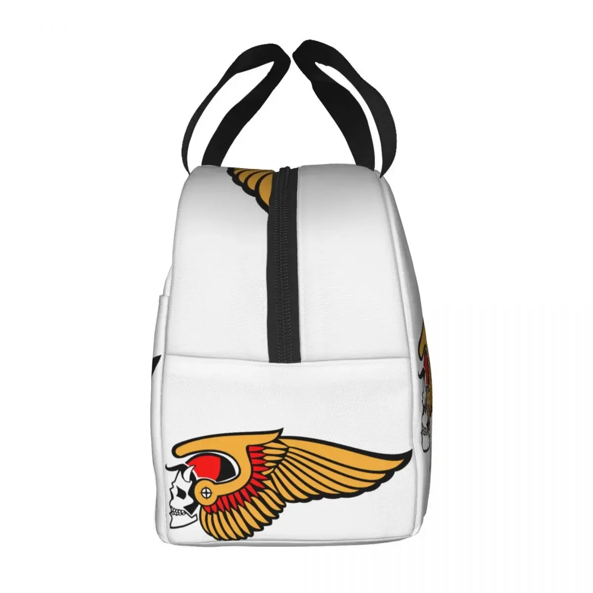 Custom Hell HAMC Angel Motorcycle Club Insulated Lunch Bags for Camping Travel Motor Race Portable Thermal Cooler Lunch Box Kids