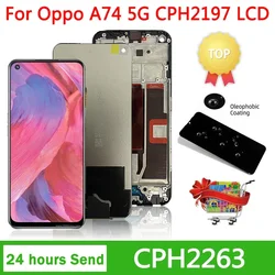 6.5'' High Quality For OPPO A74 5G LCD Display With Frame Touch Screen Digitizer Assembly CPH2197 CPH2263 Display Replacement