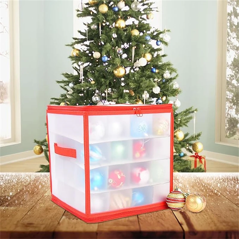 64 Grid Christmas Ball Storage Sorting Storage Box With Lid Christmas Xmas Tree Decoration Bauble Decor Baubles Storage Box