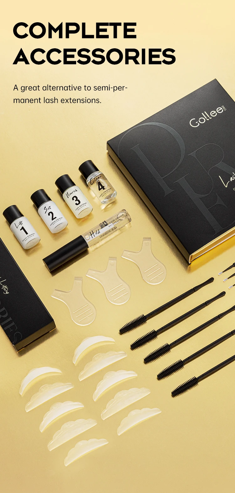 Gollee Eyelash Lifting Perm Kit Lasting 4-6 Weeks Lash Lift Set For Lash Curler Eyelash Enhancer Perm Treatment Set Makeup Tools