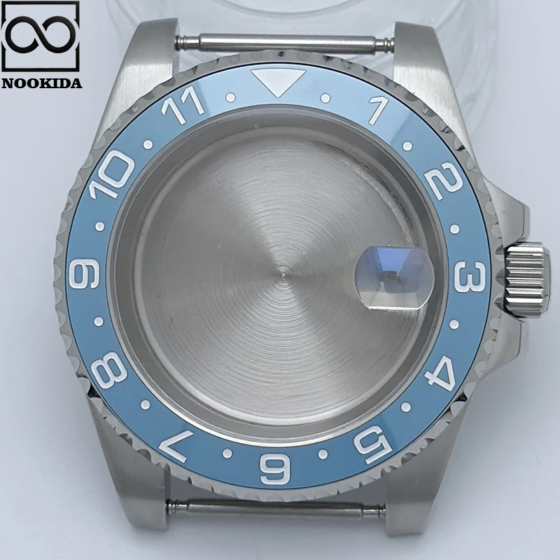 NOOKIDA 40 ミリメートルダイバー防水スカイブルー GMT セラミックベゼルサファイアガラス NH34 NH35 NH36 ムーブメント時計アクセサリー