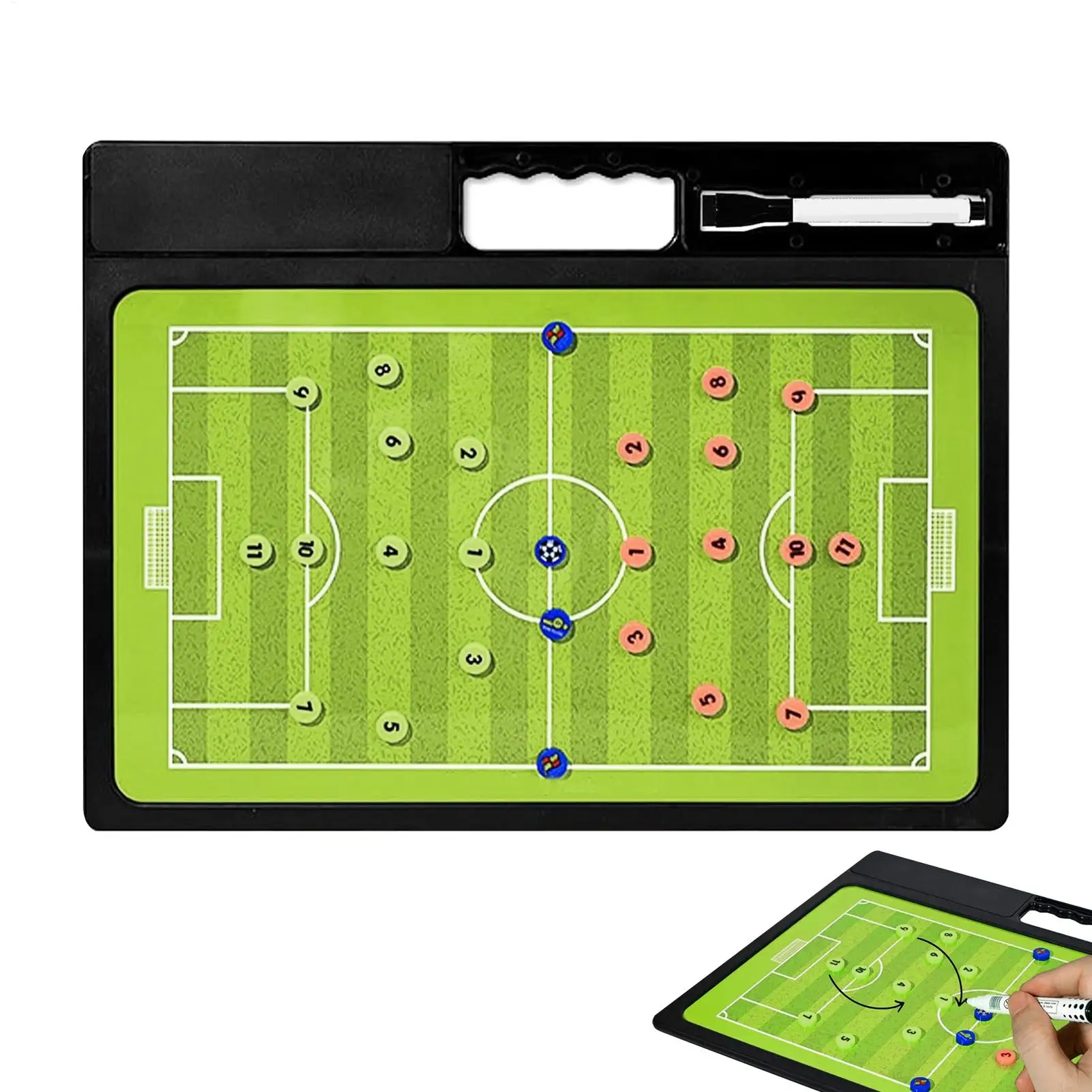 

Футбольная доска Магнитное тренировочное оборудование Двусторонняя футбольная стратегическая доска с маркером для игроков Полевой тренировочный матч
