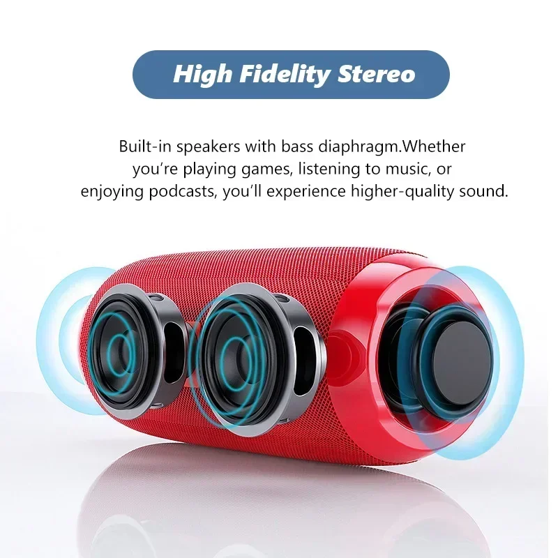 TG117 Portable Bluetooth Speaker Outdoor Wireless Woofer Free Call /FM/TF Card/USB Flash Drive Connect Mobile Phone/Tablet/TV view 3