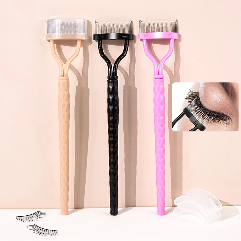 Eyelash Separator Metal Teeth Straight Eyelash Curler Beauty Makeup Stainless Eyelash Brush Comb Mascara Curl Makeup Tool