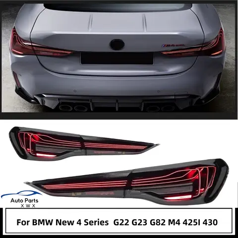 LED 업그레이드 레이저 테일 라이트 어셈블리, BMW 4 시리즈 트루 레이저 테일 라이트 G22 G23 G82 M 4 425I 430 CSL 라인 I4 용 미등