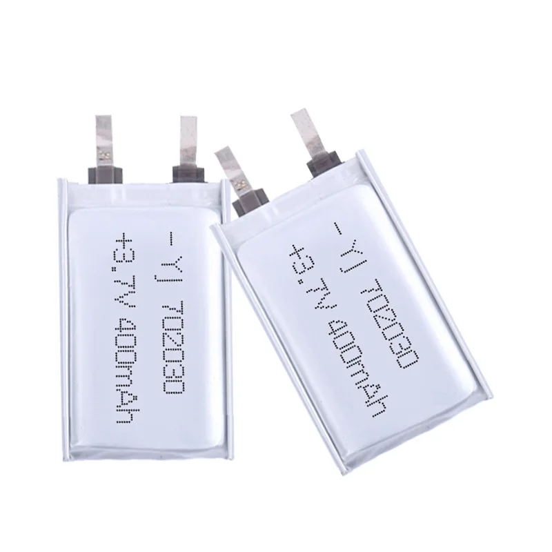 

3,7 В 400 мАч Полимерная литиевая аккумуляторная батарея LiPo 702030 Для Bluetooth-гарнитуры, косметического инструмента, палочки для селфи, спрея и т. д.