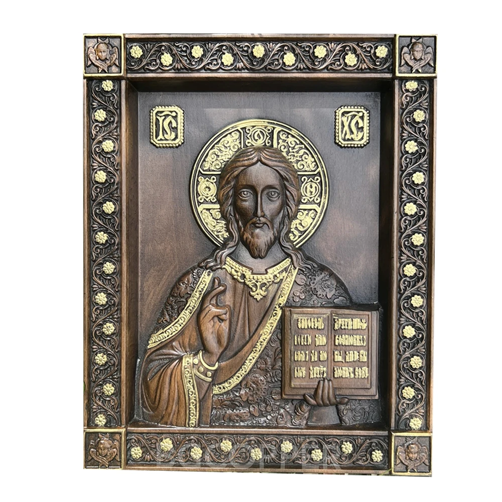 Our Lord Jesus, Orthodox Jesus, wooden plaque, wooden icon wall hanging, home, church, Christian gifts