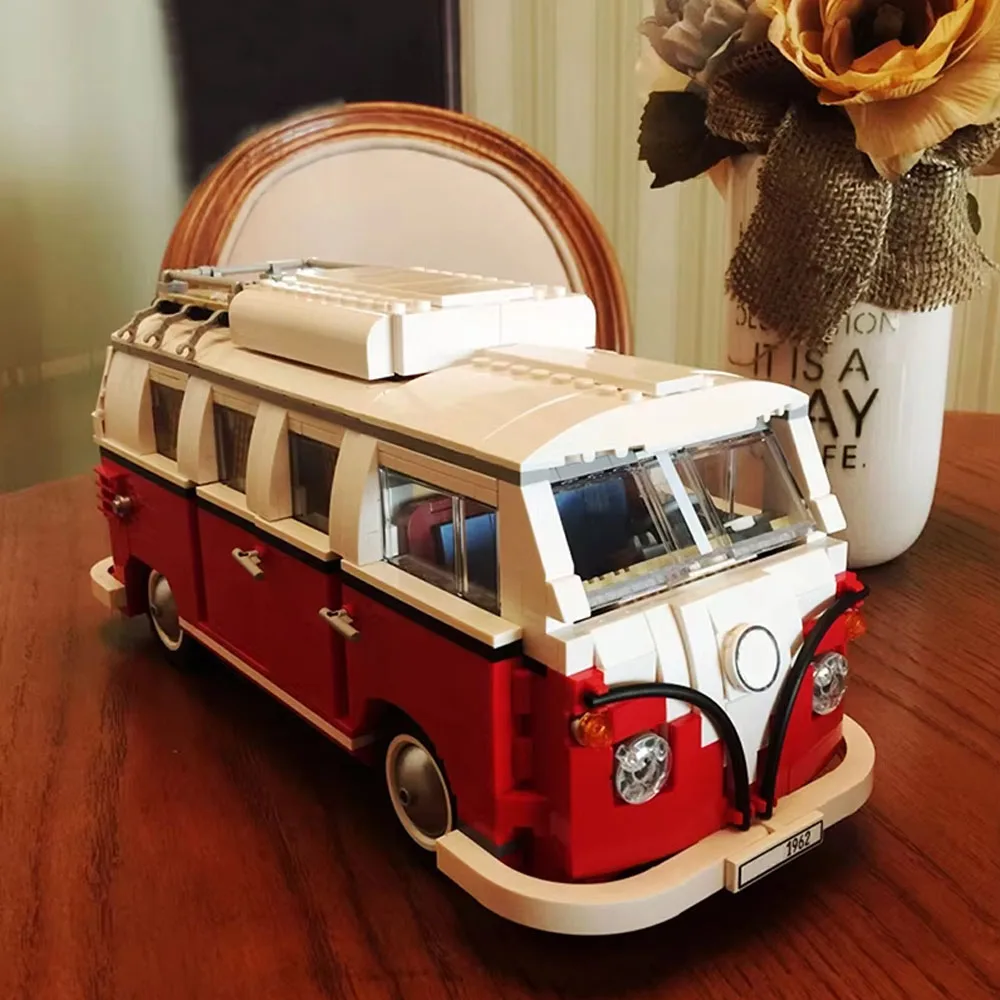 creative expert ideas VW T1 Camper Van decorate 1334pcs moc Building Block 10220 bricks model toy for friends gifts set Christm