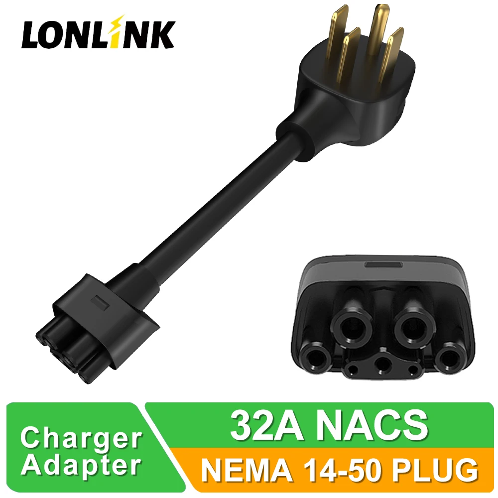 LONLINK NEMA 14-50 PLUG Adapter For Tesla Model S,3,X,Y Ev charger Extension Cord Connector Tesla NEMA Adapter Gen 2 32A