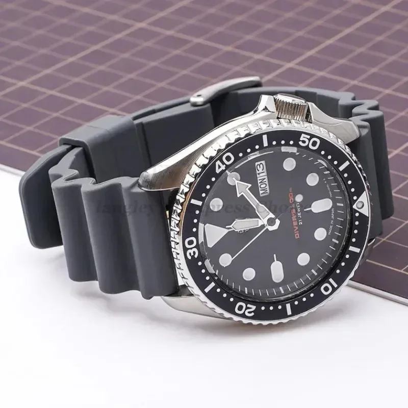 حزام ساعة سيليكون 20 مللي متر 22 مللي متر ل رولكس الغواصة مقاوم للماء الغوص سوار للمواطن ل Seiko SKX007 SRP777J1 حزام رياضي