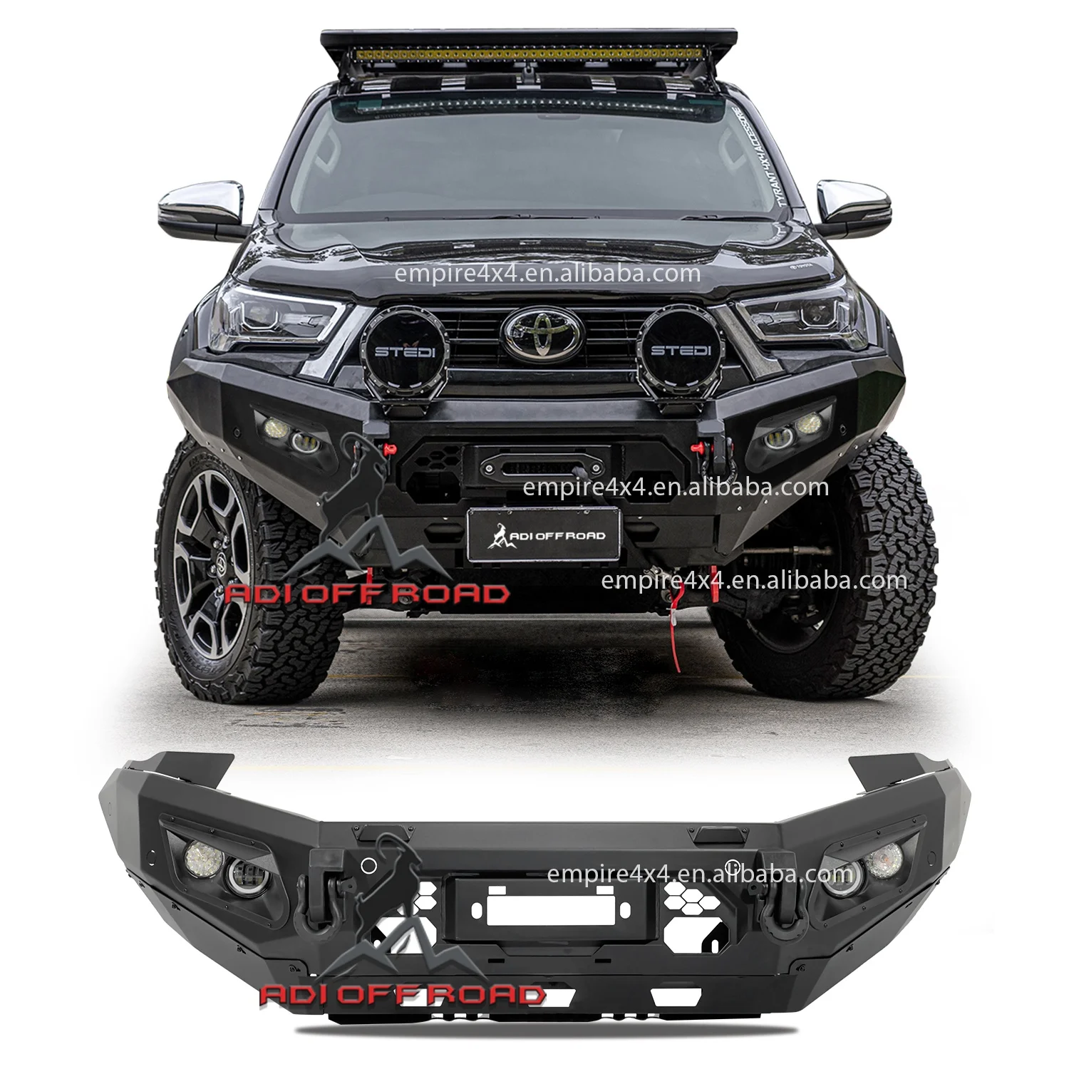 

ADI OFF ROAD 4x4 Pickup truck high quality steel rear bumper front bumper bull bar for Hilux revo Rogue Ccqueest 2021 2022 2023