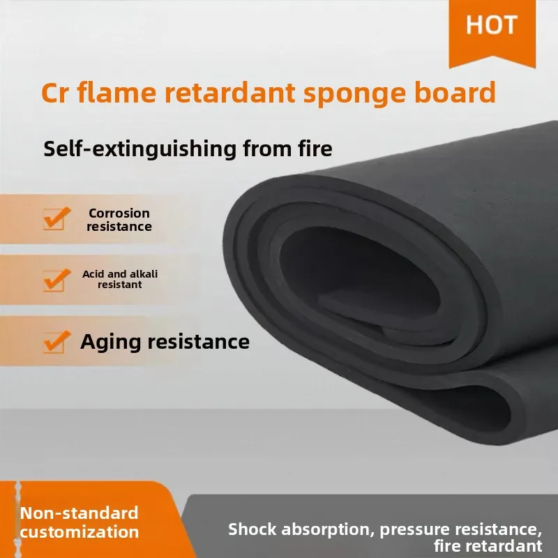 100cm Closed Cell CR Neoprene Sponge Foam Sheet Roll Easy Cut Weather Seal Rubber Insulation Soundproof Padding Non Adhesive DIY