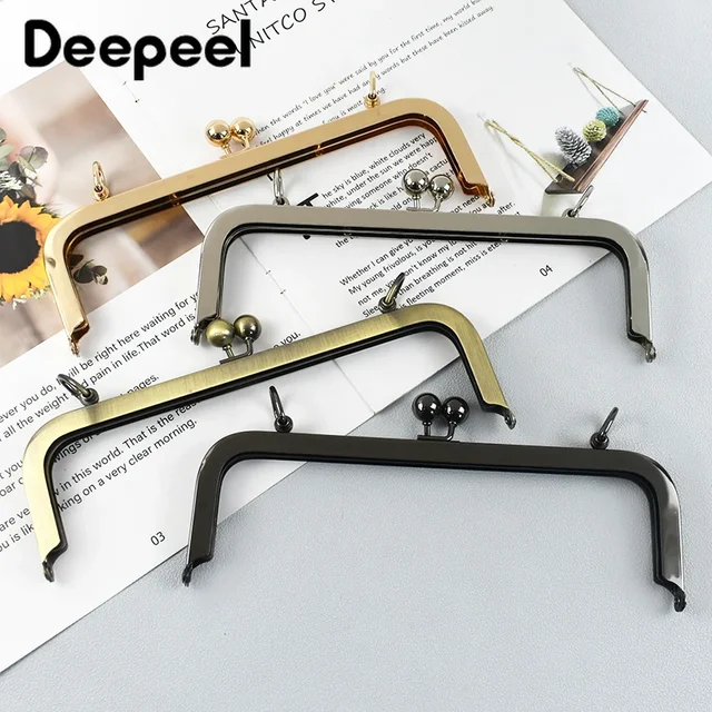 Deepeel 1-5 sztuk 20/25cm torebka rama pocałunek zapięcie metalowe kwadratowe gładkie uchwyty do torby DIY wsporniki do szycia śruba akcesoria do portfela