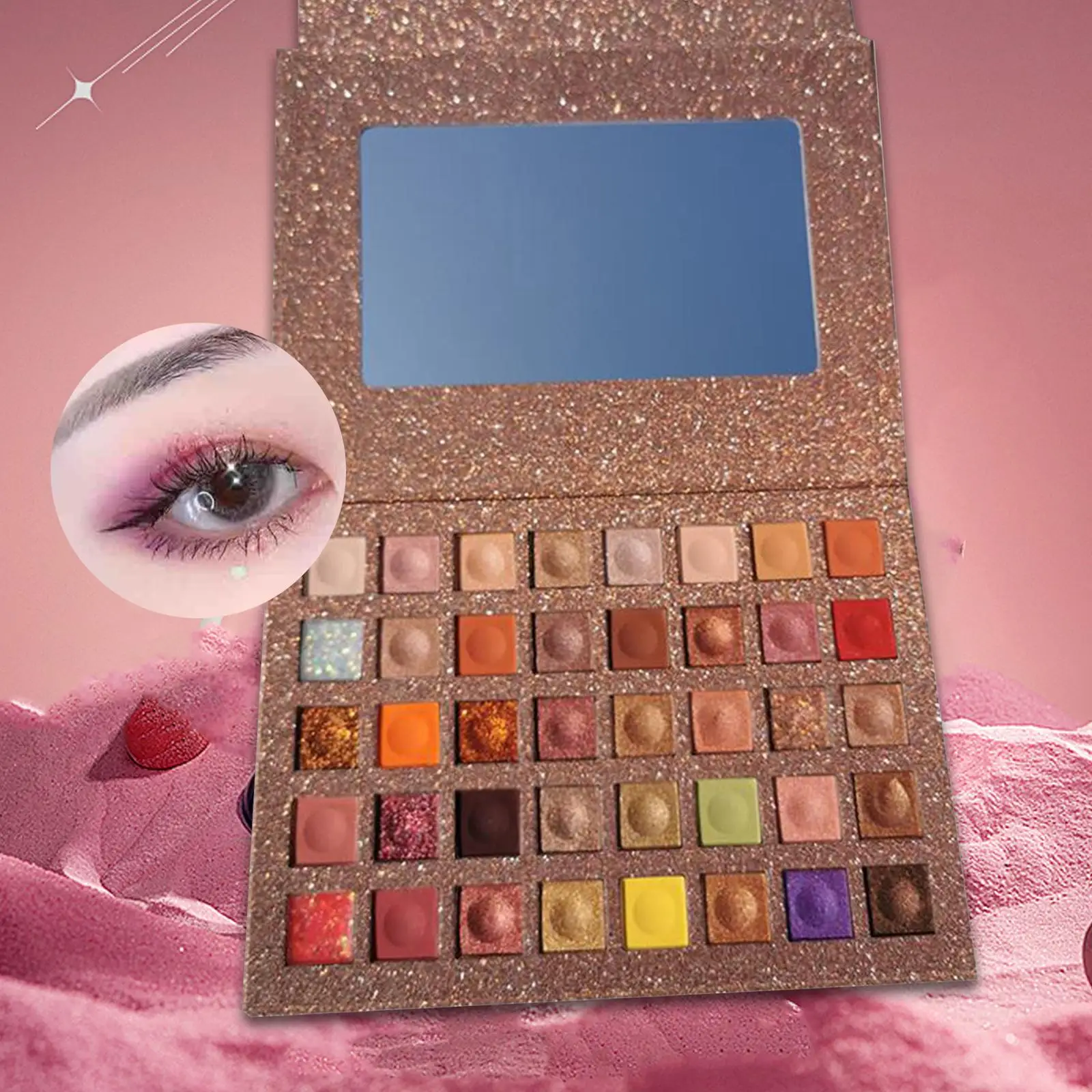لوحة ظلال عيون مكونة من 40 لونًا، مكياج للفتيات والنساء، هدية عيد الميلاد والعطلات