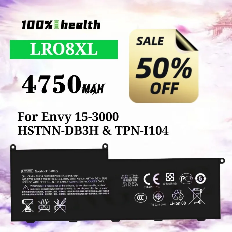

LR08XL 4750mAh Laptop Battery Envy for HP 15-3000/HSTNN-DB3H/TPN-I104 Lithium Rechargeable Battery