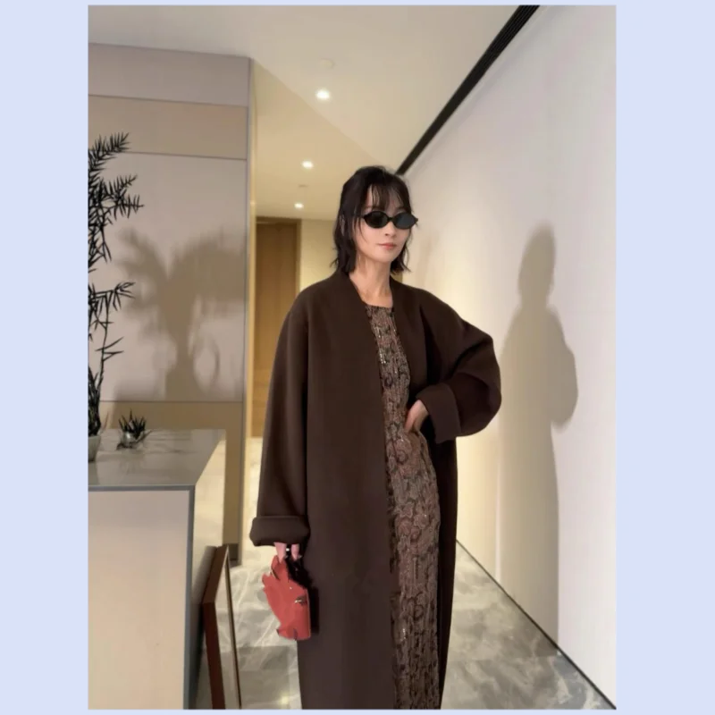 

25 year autumn and winter classic basic Nordic minimalist style double-sided woolen coat jacket