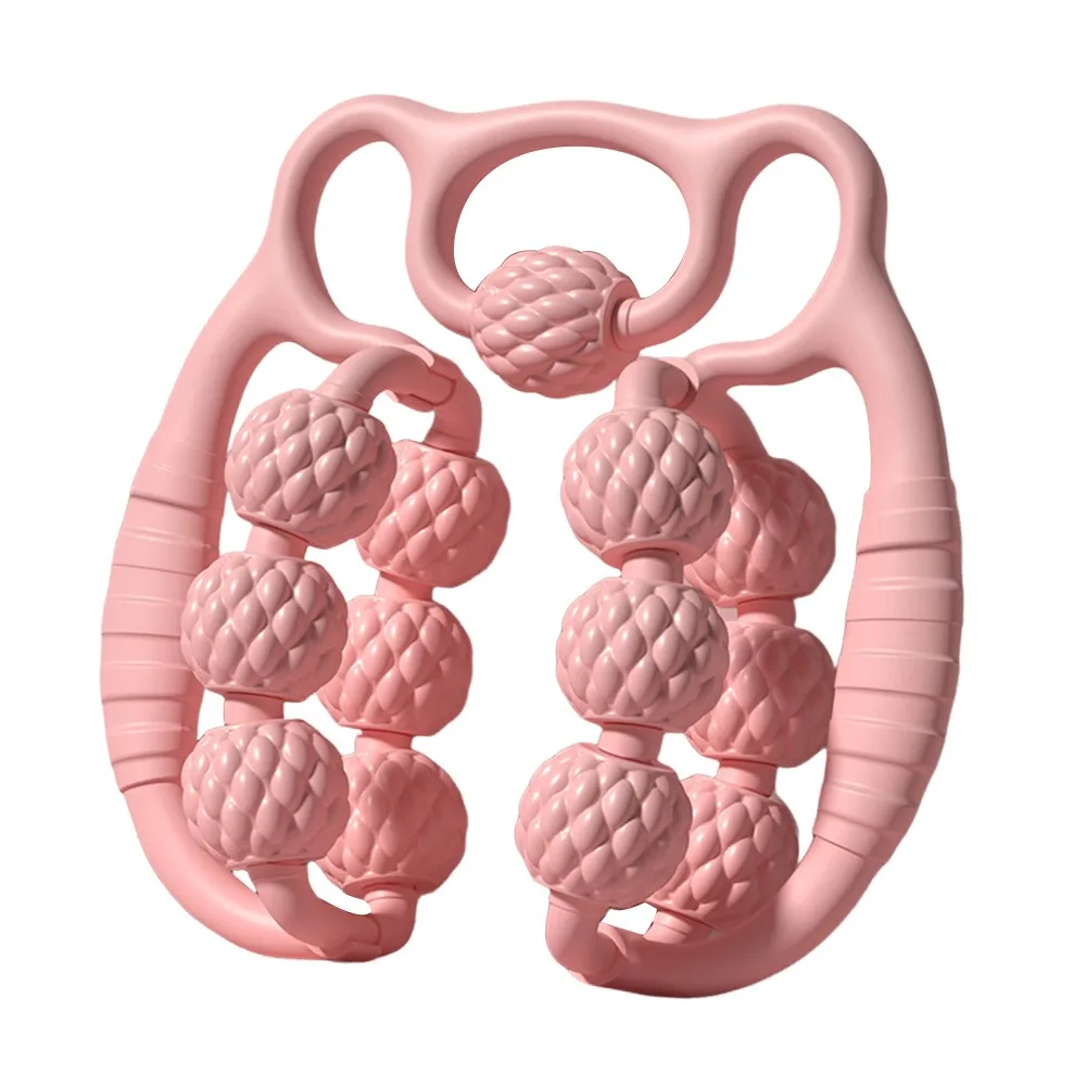 360° Muscle Roller Massager Double Row Design Deep Tissue Massage Legs Acupressure Massager Clip Leg Feature Fat-Reducing