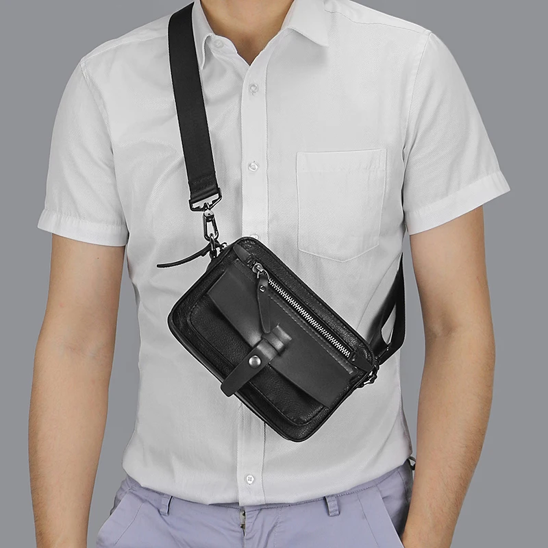 Echt leder kleine Umhängetasche für Frauen Männer Riemen Schulter Handtasche Geldbörse Kamera tasche mit Kreditkarten schlitzen – Detail 11