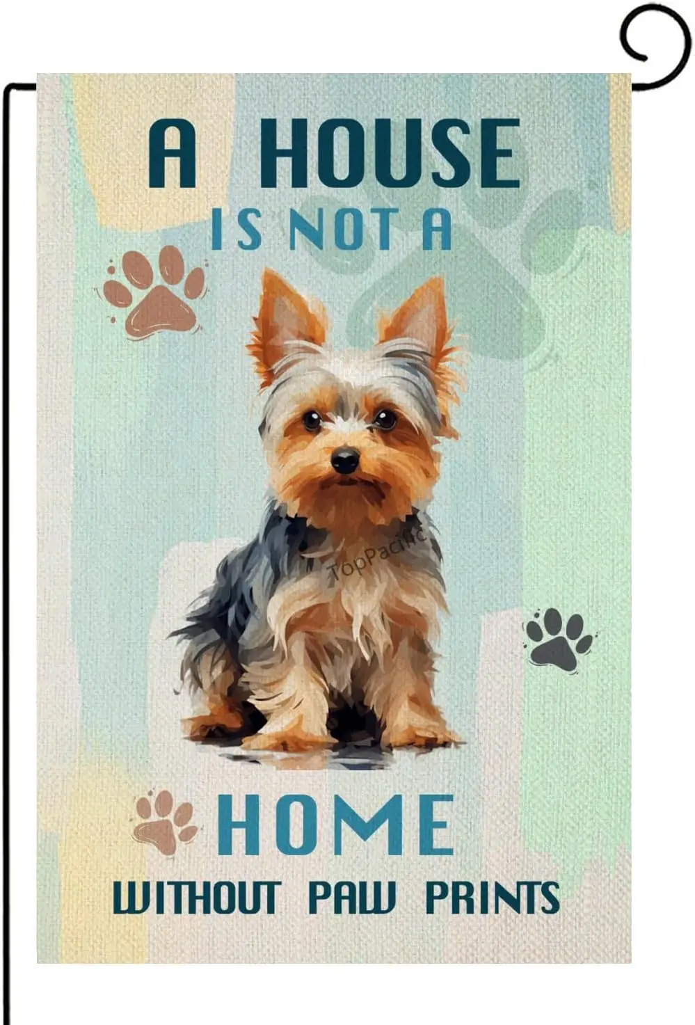 Yorkie Flag House is Not a Home without Pawprints Garden Flag 12x18 Double Sided Garden Flags For Outside All Seasons House Flag