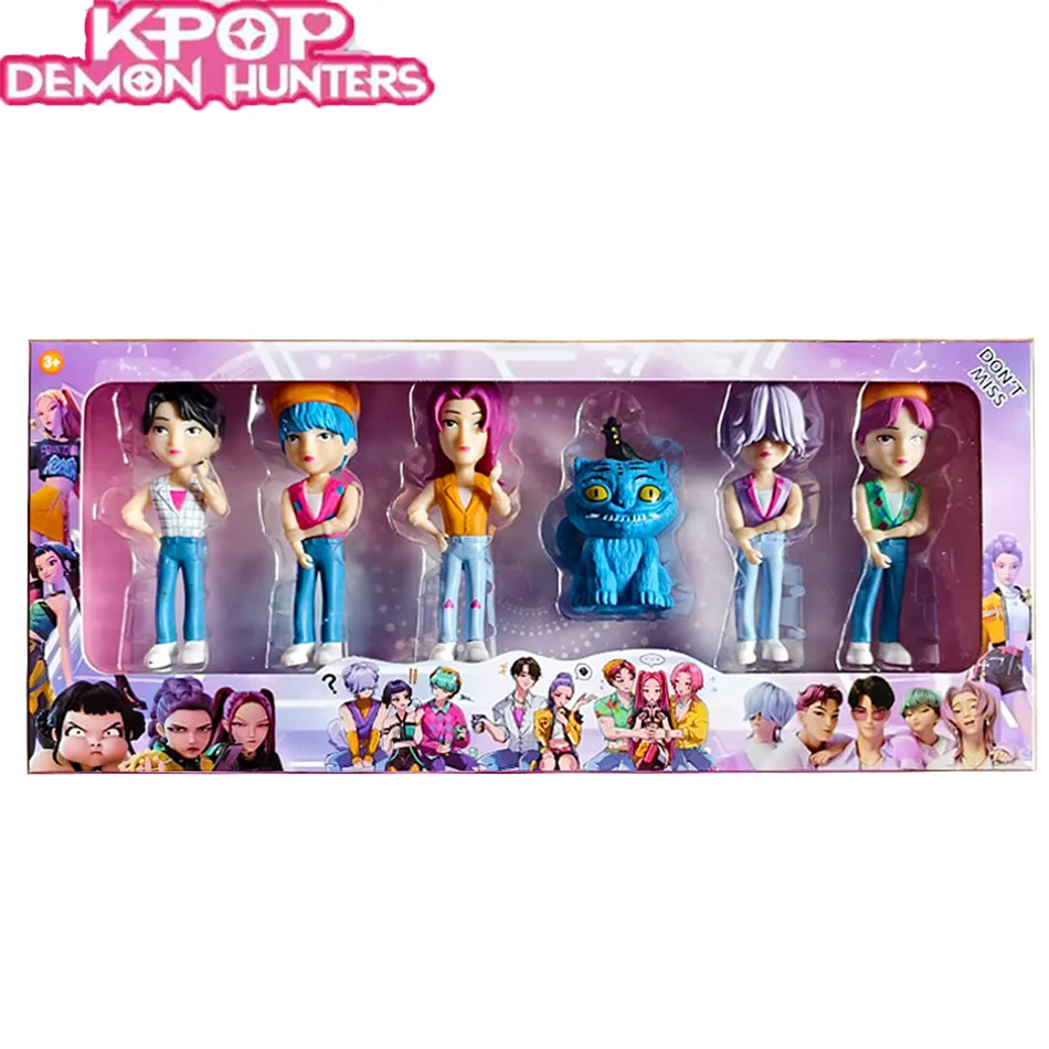 

Kpop Demon Hunters Figure Saja Boys Figures Huntrix Figures Toy Jinu Abby Baby Mystery Romance Figurine Ornament Toy Gifts Boxed