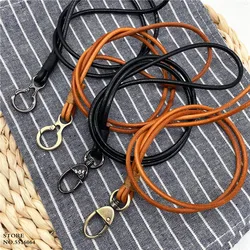 Genuine Leather Keychain Lanyards for Keys Mobile Phone Accessories Keyring Lanyard Credential Holder Gifts Cowhide Strap