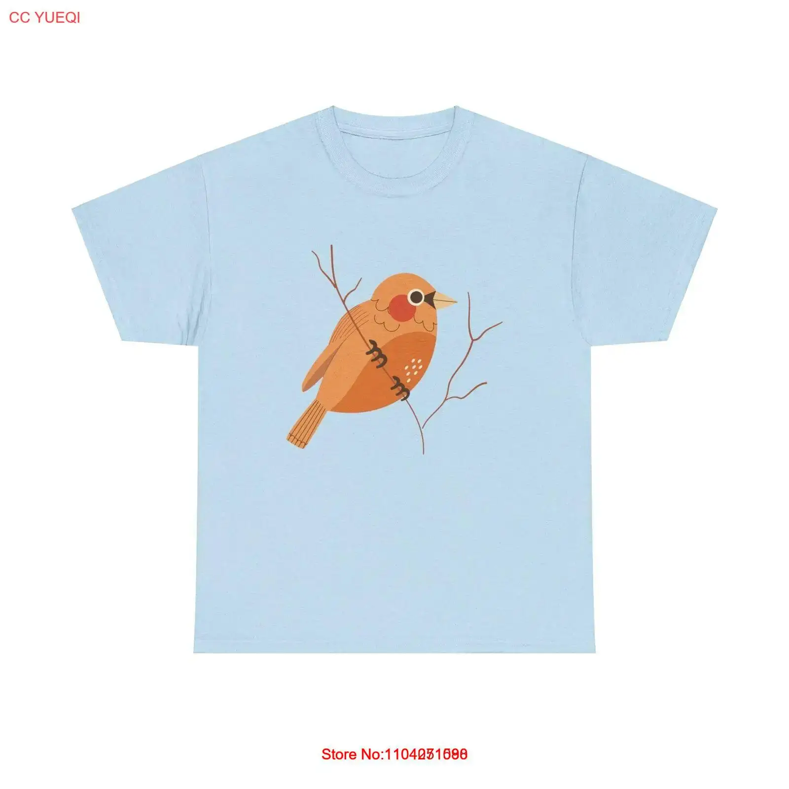 Autumn Bird T-Shirt - cute minimal fall season nature chirp vintage family fun