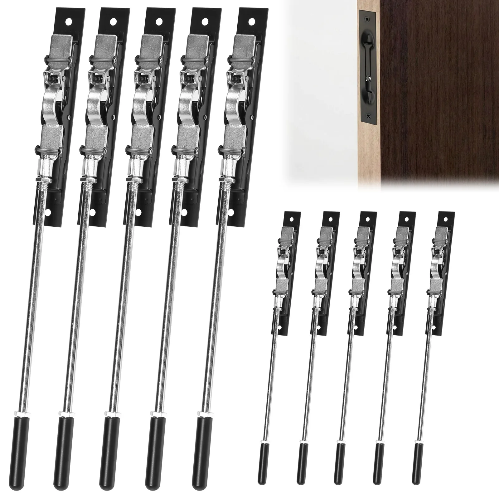 

10Pcs Lever-Type Extend Bolt Lock with Rod Emergency Door Escape Door Lock for Composite Doors/Wood Doors/Double Doors