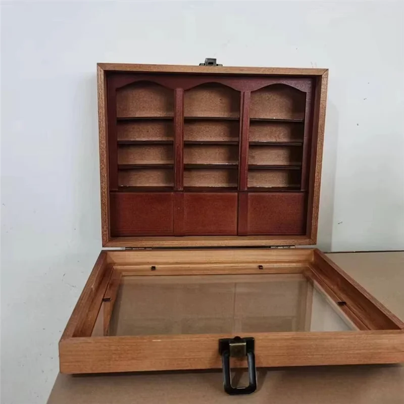 

A93Z Miniature Wooden Anxiety Relief Bookshelf Home Desktop Decoration Handmade Wooden Decor