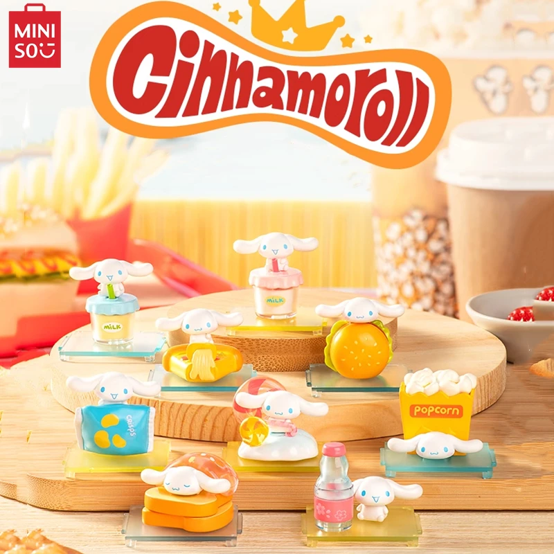 

Miniso Cinnamoroll, удобная серия быстрого питания, микро коробка, настольное украшение для сцены, модная Игрушечная модель, подарок на день рождения для детей