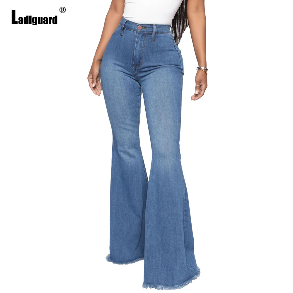 Ladiguard Vrouwen Boot Cut Demin Broek Meisjes Streetwear Sexy Flare Jeans Skinny Broek 2022 Europese Stijl Mode Skinny Broek