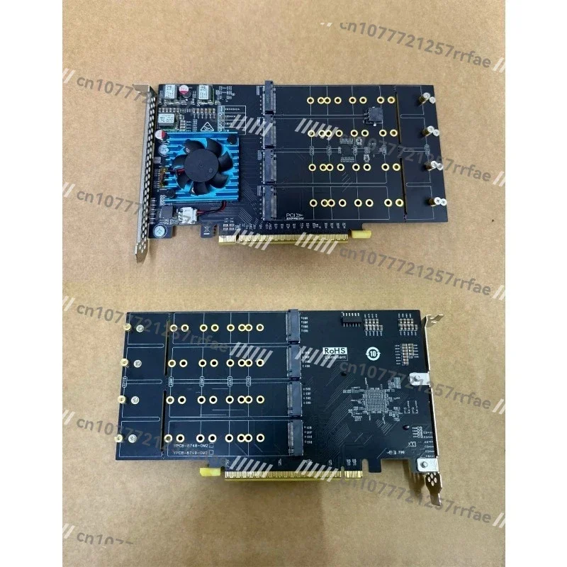 PLX8749 Eight Disk NVME Expansion Card, Free Drive, Free Main Board Split 8 Disk M.2 Full Height PCI-E Interface Universal
