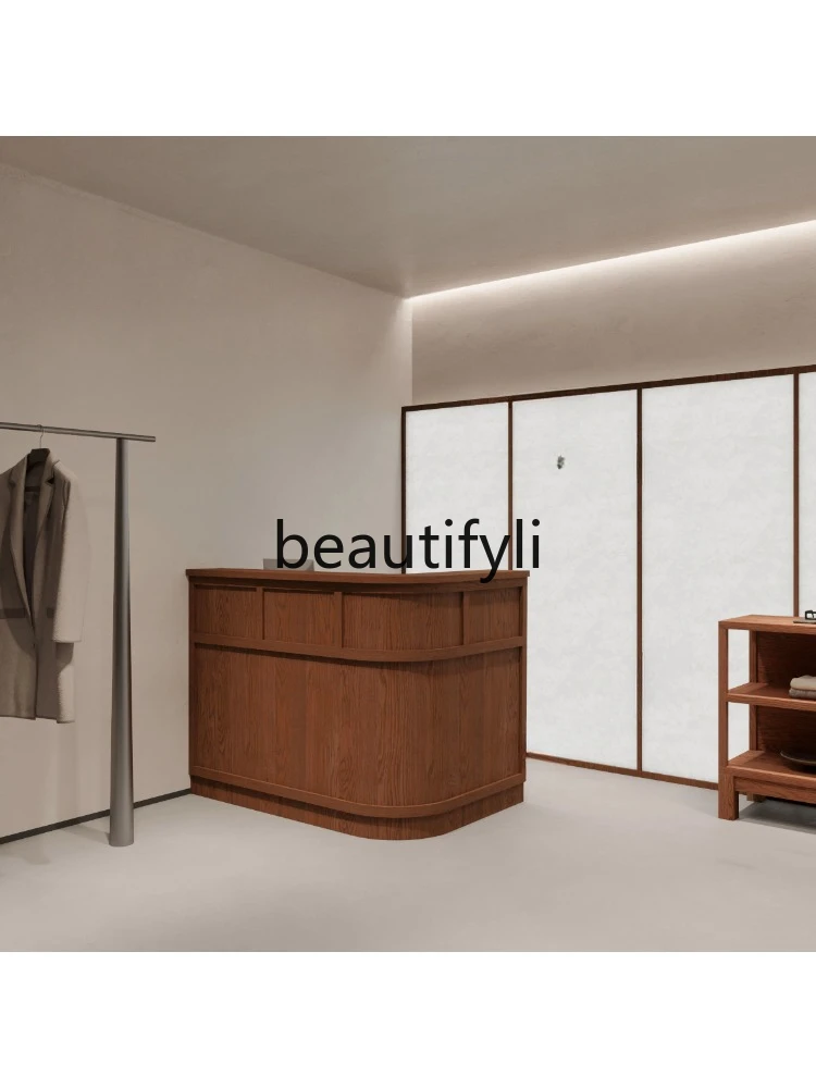 Simple checkout page Beauty salon Cashier table Front desk Clothing store Corner reception desk