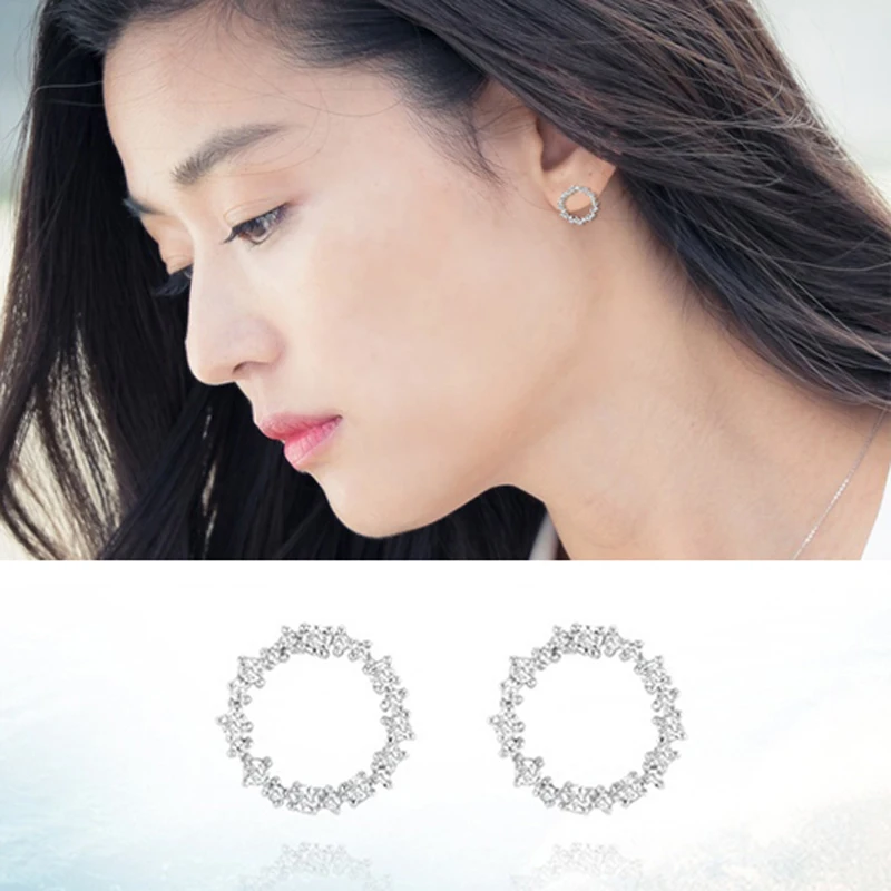 

925 Sterling Silver Small Hoop Earrings Zirconia Round Earrings Cartilage Piercing Ear Cuff Tiny Earrings for Women Accessories