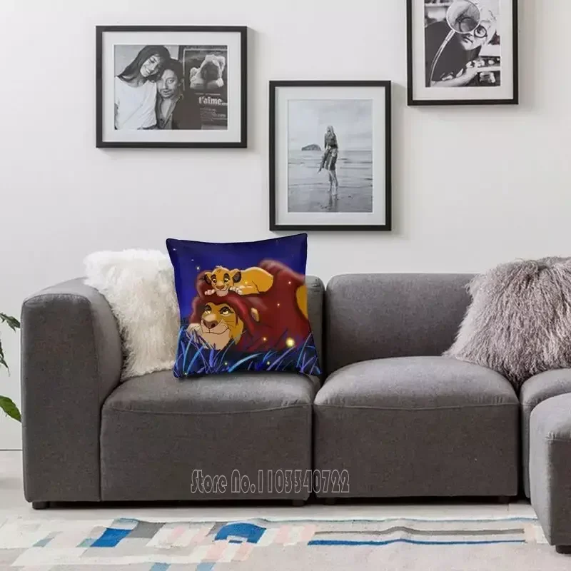 The Lion King Simba And Mufasa Throw Pillow Covers Home Decor Neon Colors Hakuna Matata Cartoon Movie Cushion Cover Pillowcase