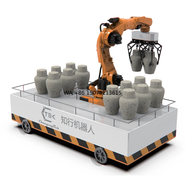 120kg Industrial Automatic Intelligent Moving  6 Axis Robot Arm for Wine Jar Material Handling AGV