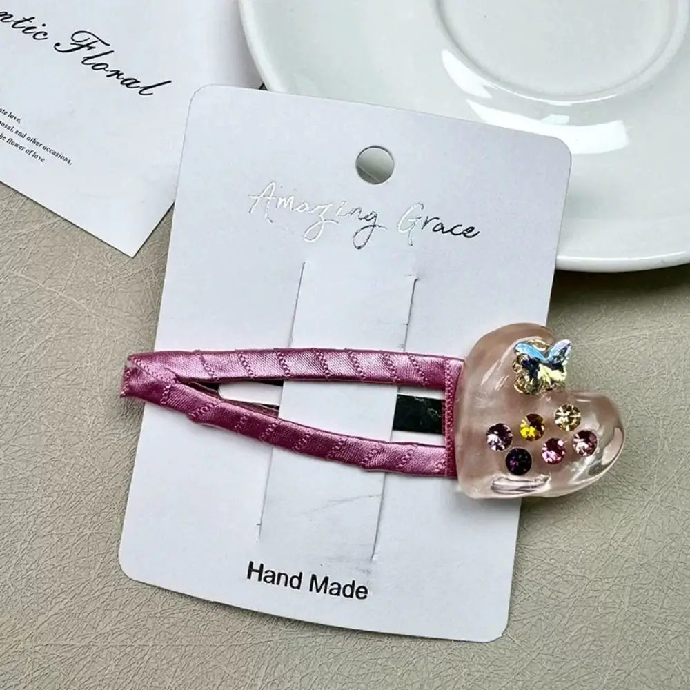 Заколка для волос из ацетата в стиле ретро, заколка для волос BB, заколка для челки, заколка со стразами, заколка-бабочка, заколка для волос в форме сердца, ежедневная