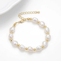 100% Real Freshwater Irregular Pearl Bracelets For Women Natural Baroque Pearl Jewelry Bangles Girl Daughter Birthday Gift