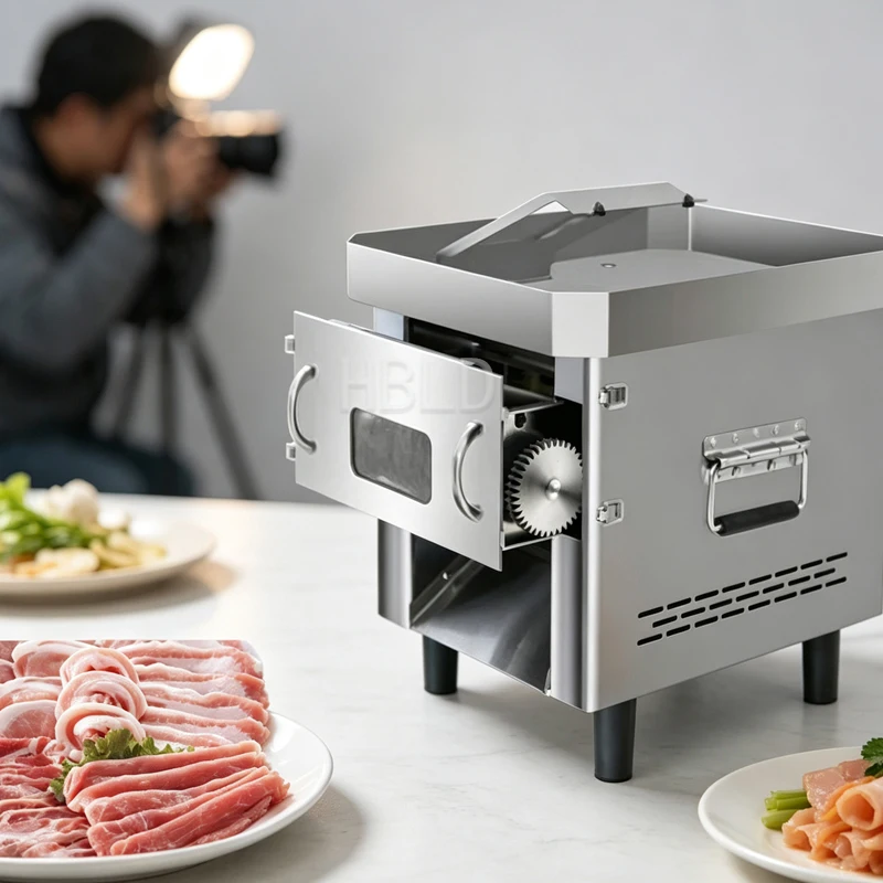 Stainless Steel Meat Cutter for Restaurant Desktop Vegetable Cutter Kitchen Meat Processing Equipment