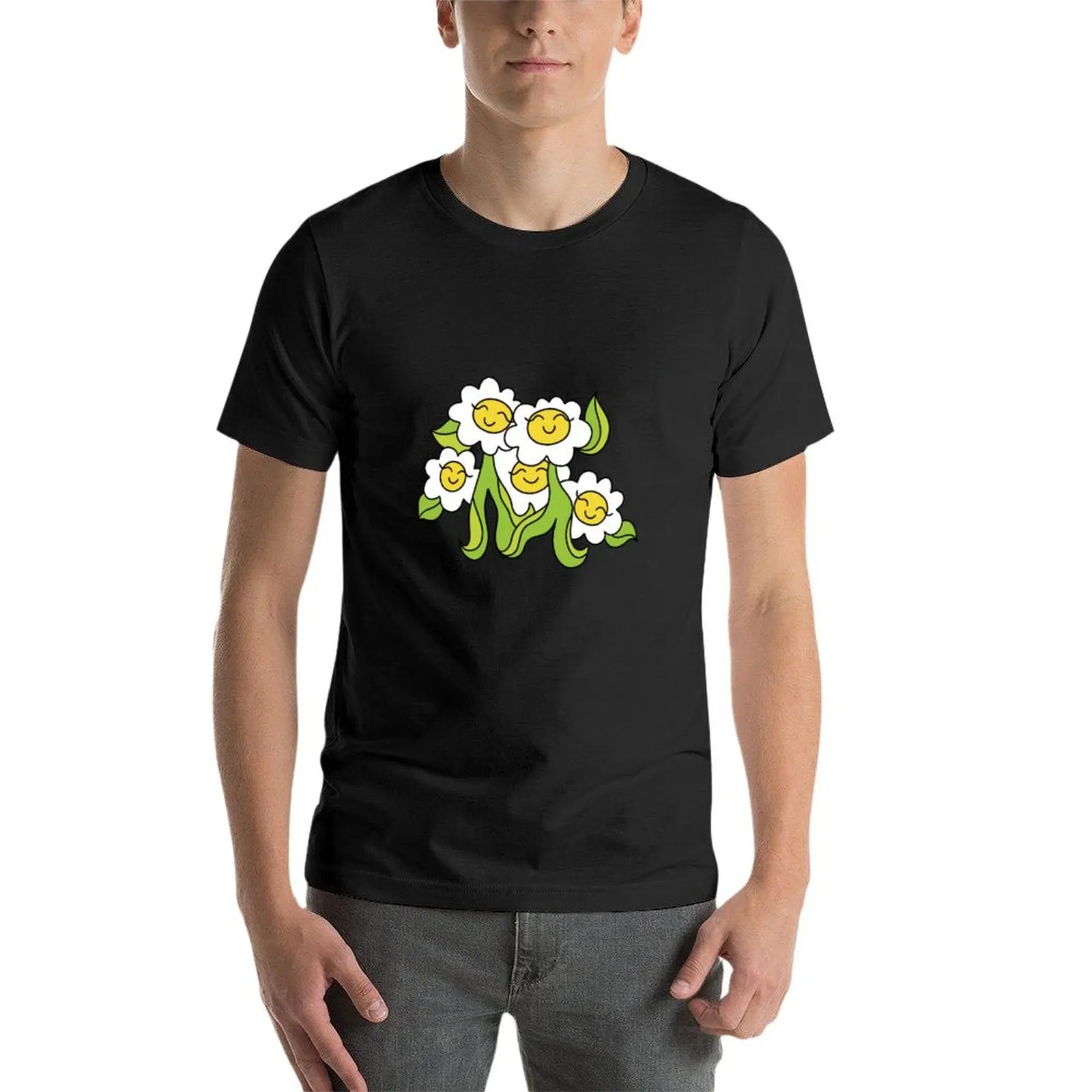 Camiseta con estampado de flores para hombre, camisa con diseño personalizado, divertida y agradable, nueva edición