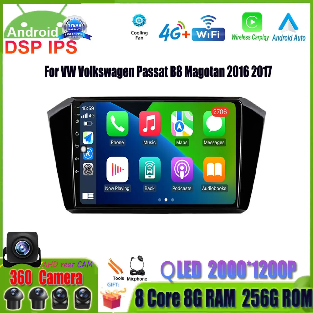 

For VW Volkswagen Passat B8 Magotan 2016 2017 IPS Screen Navigation GPS 10.1" Car Radio DSP RDS Video Multimedia Player Carplay