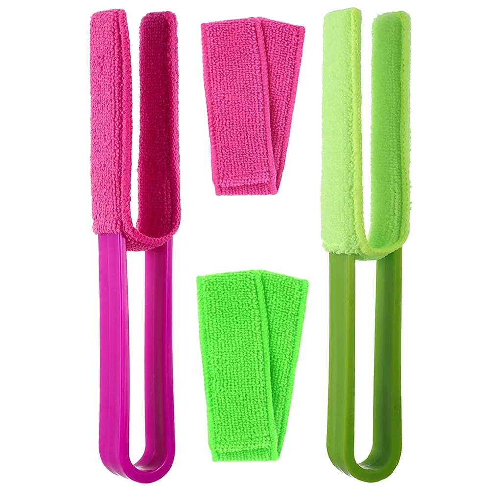 

1 set Cleaning Clip Brush for Household Blinds Car Vents Washable Reusable Green Pink PP Material Blind Cleaner Detail Tools