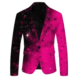 Blazer con estampado de lentejuelas para hombre, chaqueta de traje de terciopelo dorado de talla grande, Color sólido, traje de escenario para DJ, Club, fiesta